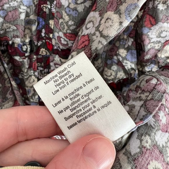 Aritzia Wilfred Floral Print Long Utility Cargo Shacket Trench Coat Light Jacket - Picture 6 of 10